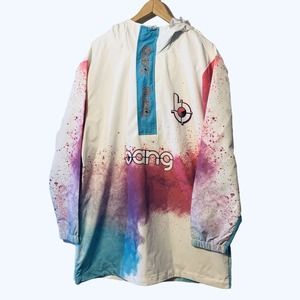 Bang Energy Windbreaker Reflective Rain jacket Hoodie Pullover 2XL Neon